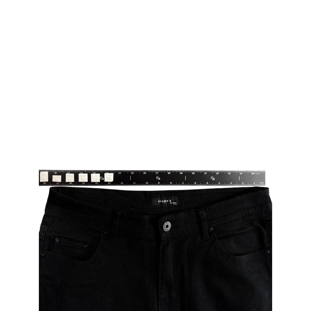 Kayden K Slim Straight Jeans Mens 34x30 Black Denim Rugged Durable Stretch Wear